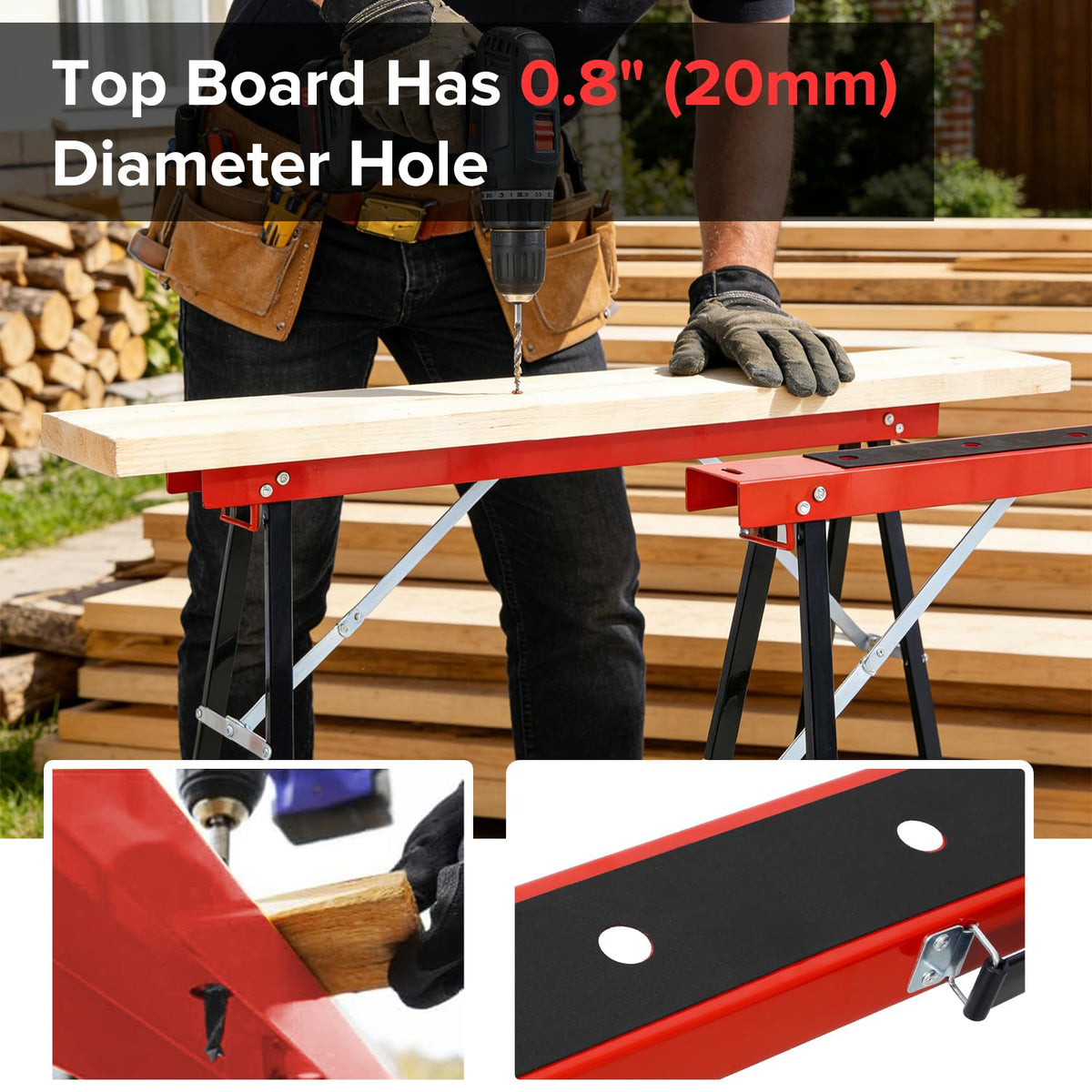 Heavy Duty 2-Pack Folding Sawhorse F850974