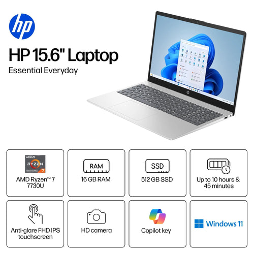 15.6 inch FHD IPS Touch Laptop, AMD Ryzen 7, 16GB DDR4 RAM, 512GB SSD K261
