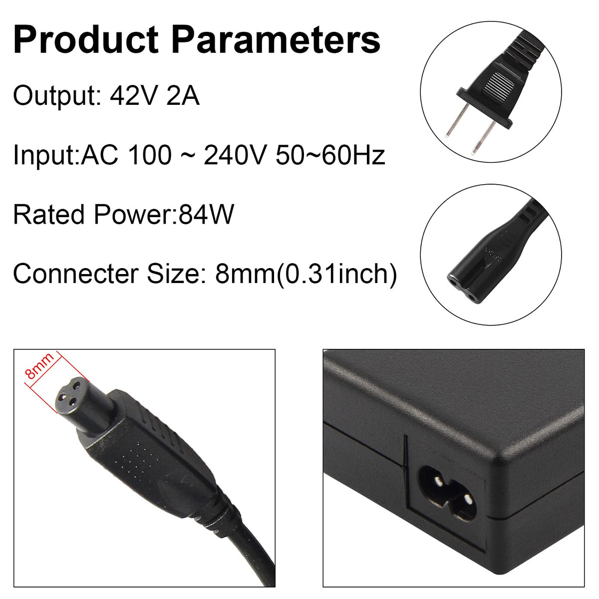 42V 2A 3 Prong Charger A22394