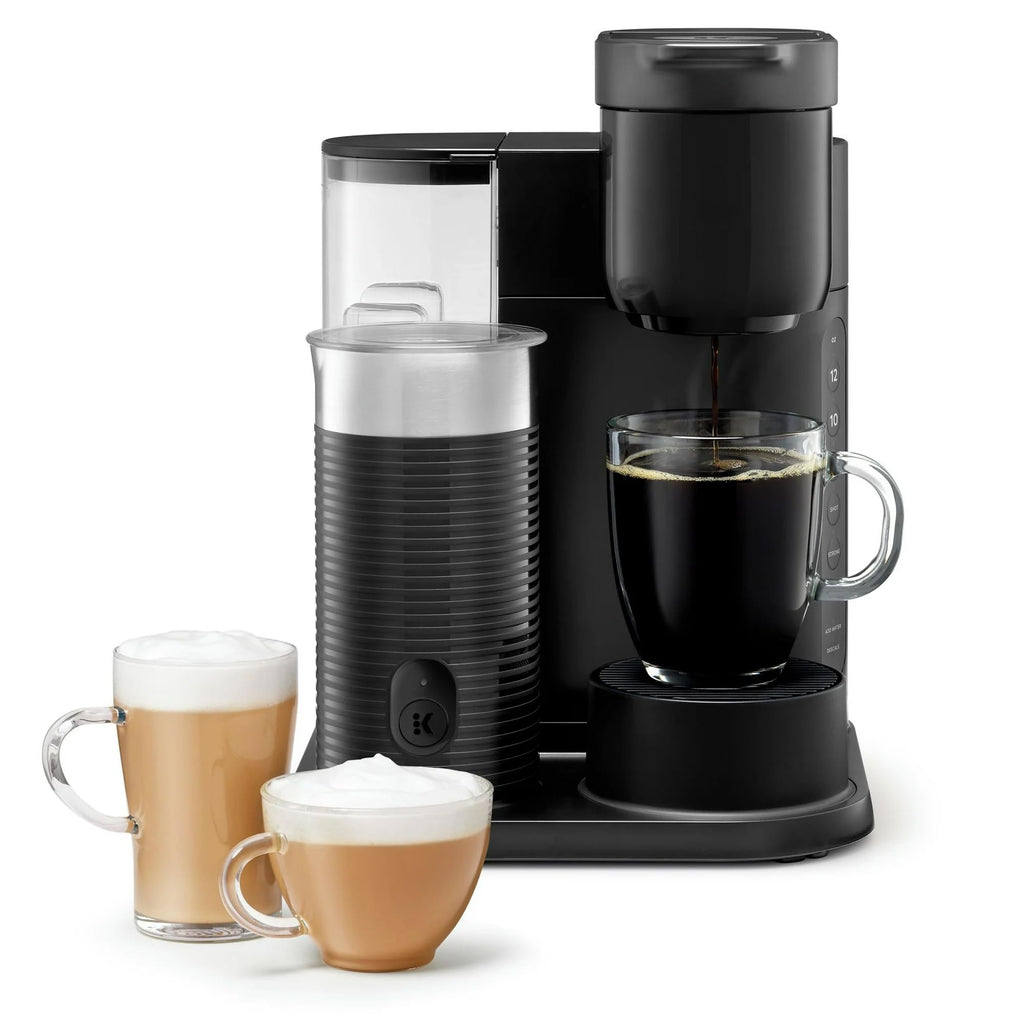 Black Single Serve Coffee Maker with Milk Frother Z481