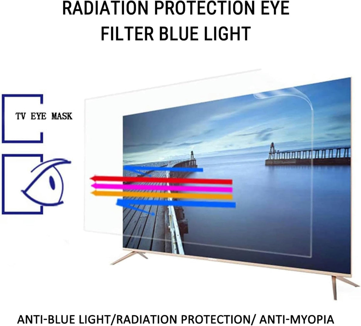 32-75 Inch Anti Blue Light Anti-Glare Frosted TV Screen Protector M3786