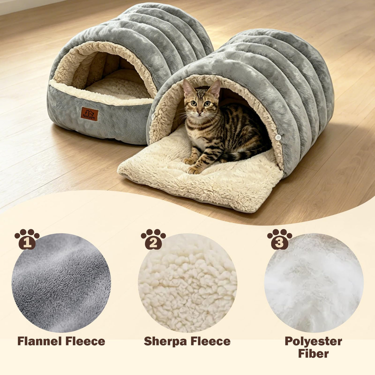 Covered Cat Bed Cave Grey G4312