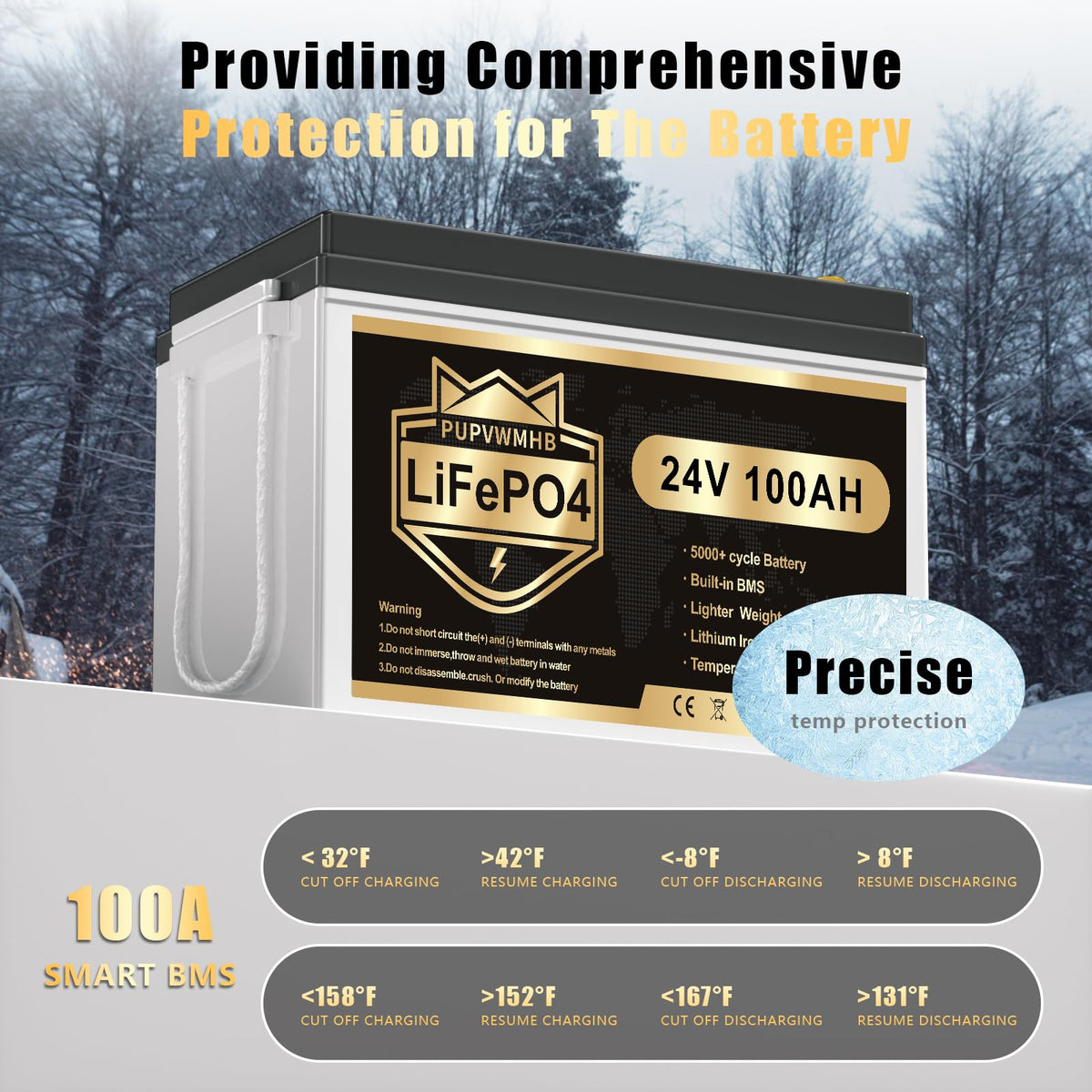 24V 100AH Lifepo4 Battery with 100A BMS Y710761