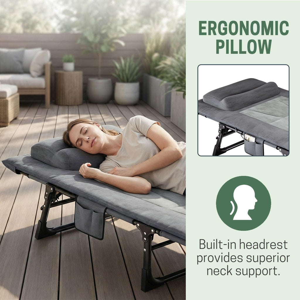 Folding Camping Cot with Pad and Pillow P93966