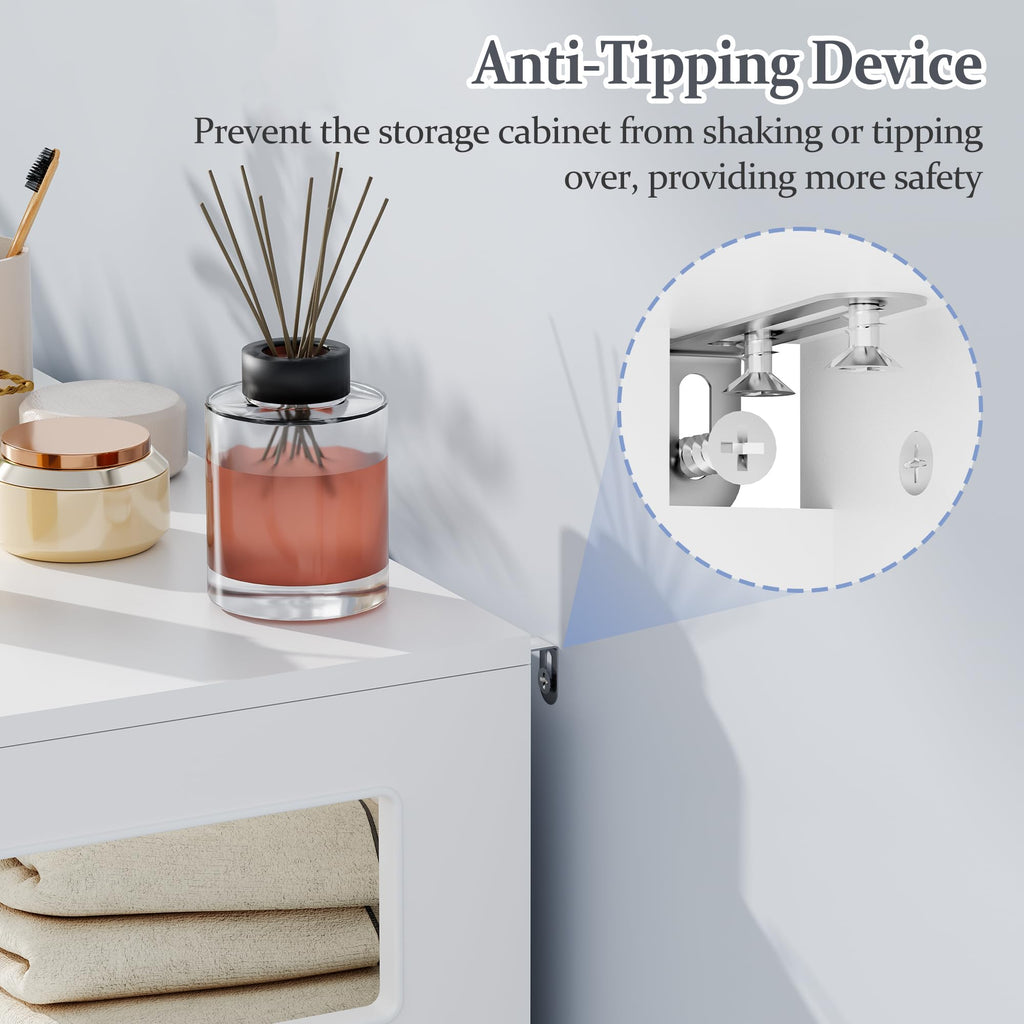 Bathroom Storage Cabinet with Adjustable Shelf & Doors P807151