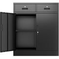Black Metal Storage Cabinet with 2 Drawers H7371
