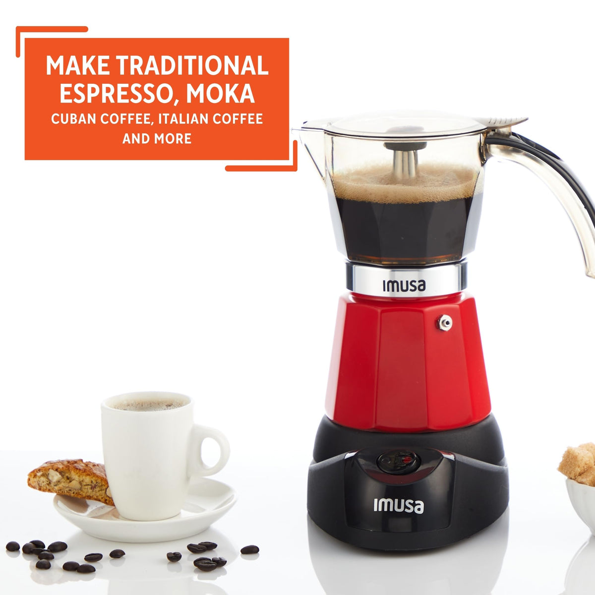 Red Electric Espresso Coffee Maker X7018
