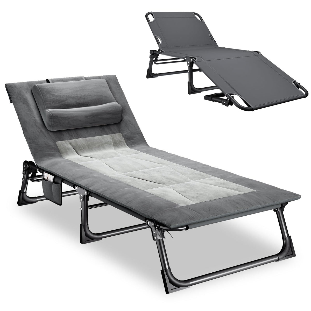 Folding Camping Cot with Pad and Pillow P93966