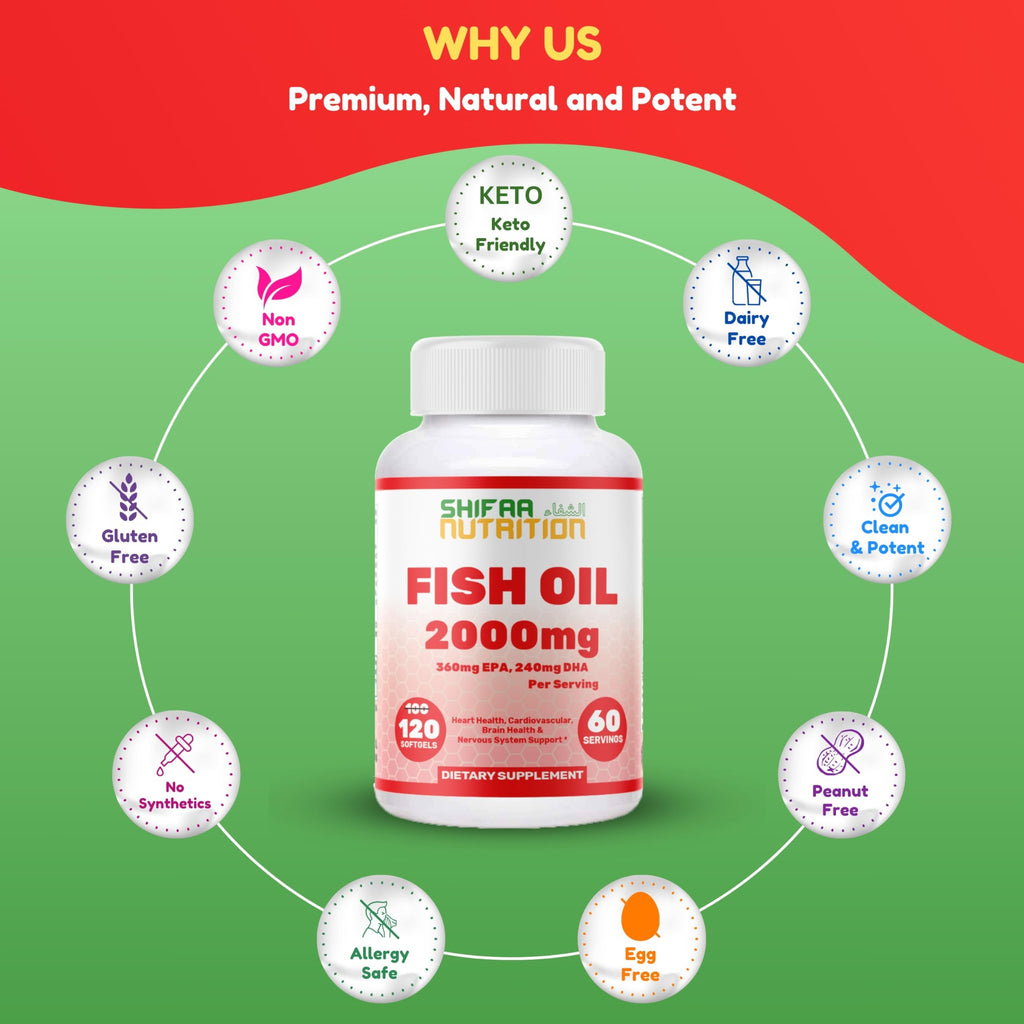 Omega 3 Fish Oil 2000mg 120 Softgels D7537