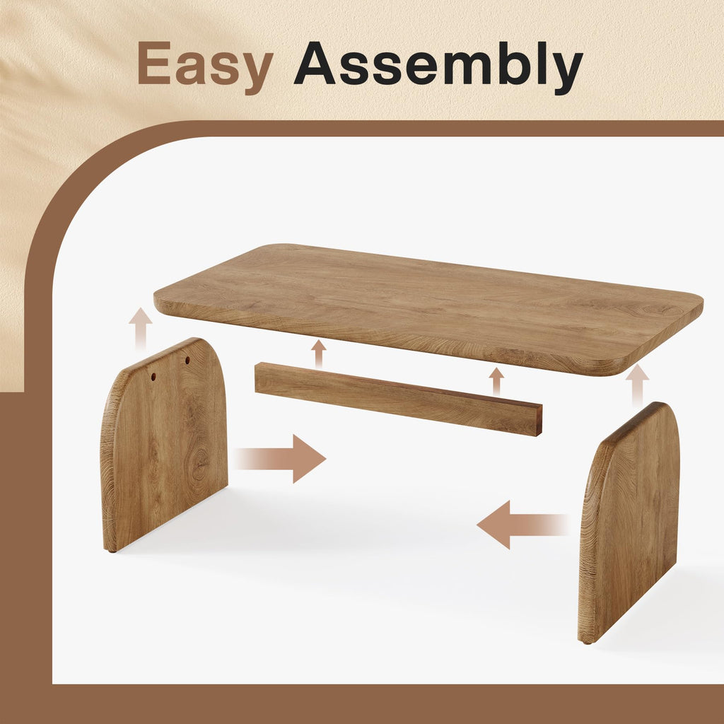 47-Inch Natural Brown Wood Coffee Table O55945