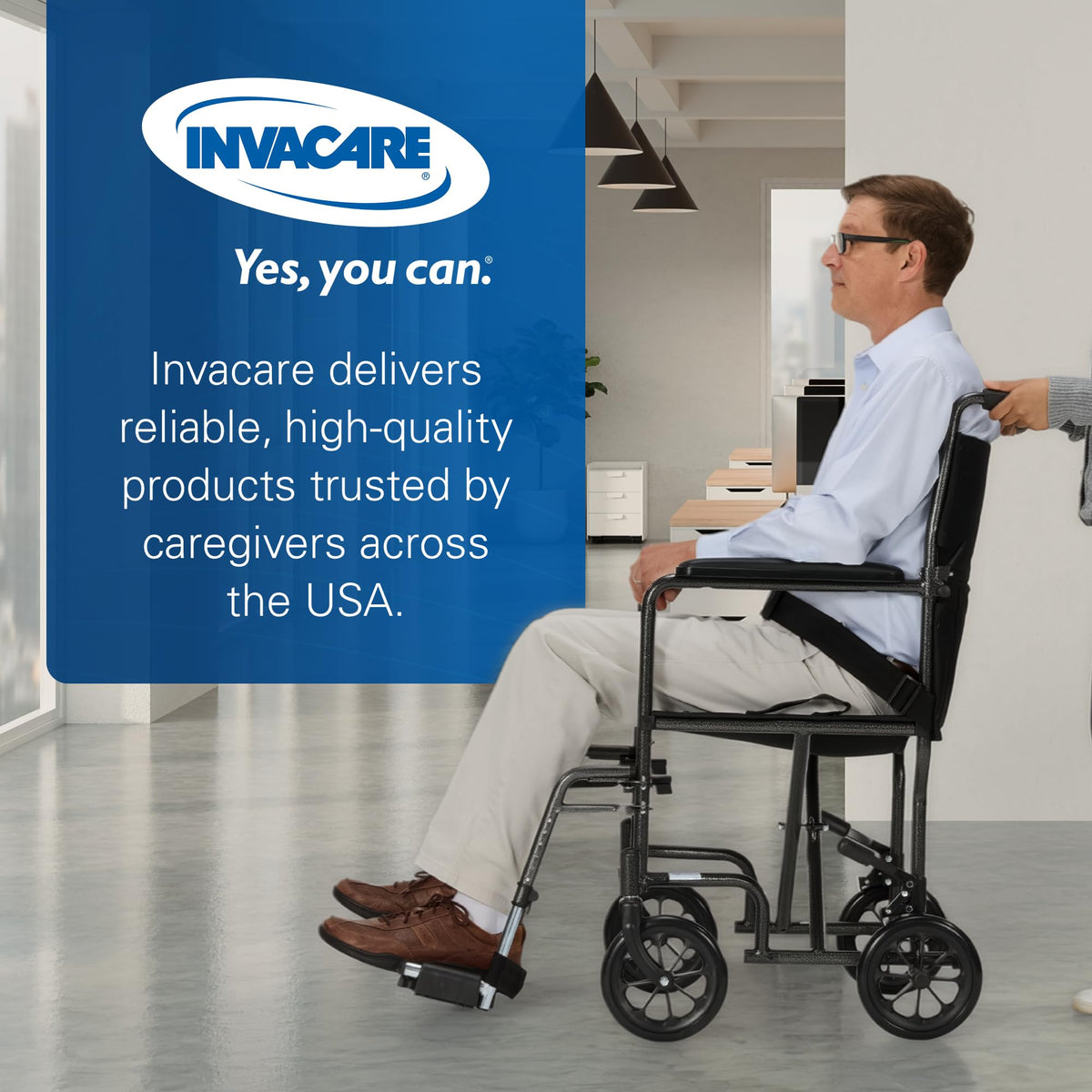 Compact Lightweight Steel Transport Wheelchair with 19in Seat U918644