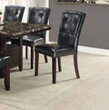 Black Faux Leather Tufted Parson Chairs Set of 2 R857