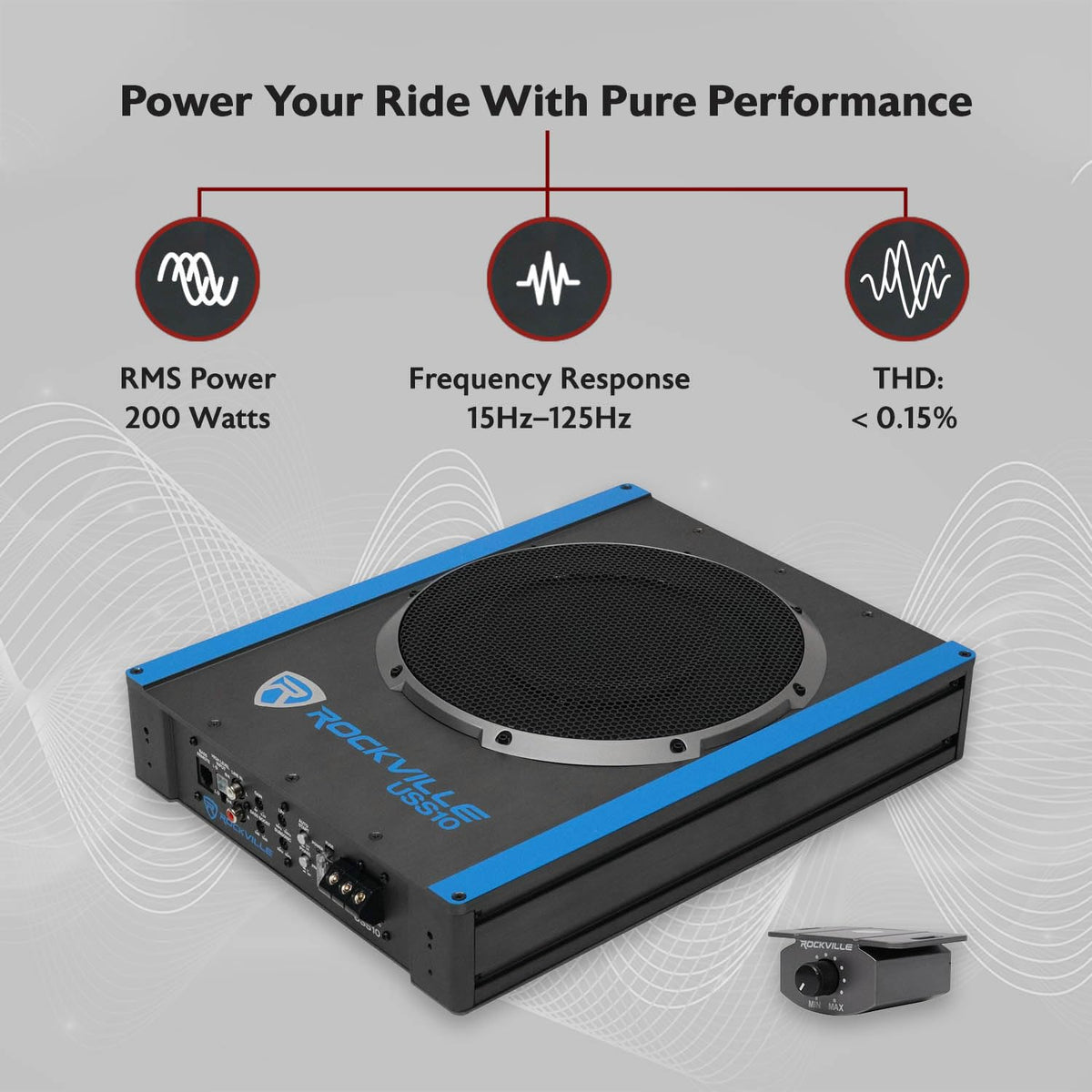 10" Slim Under-Seat Powered Car Subwoofer S681