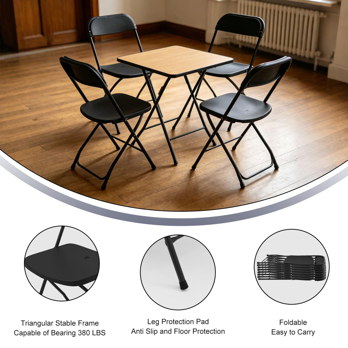 Plastic Folding Chairs Set of 10 N860