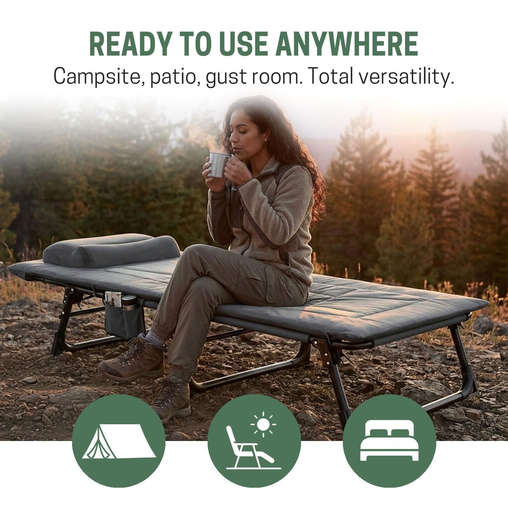 Folding Camping Cot with Pad and Pillow P93966