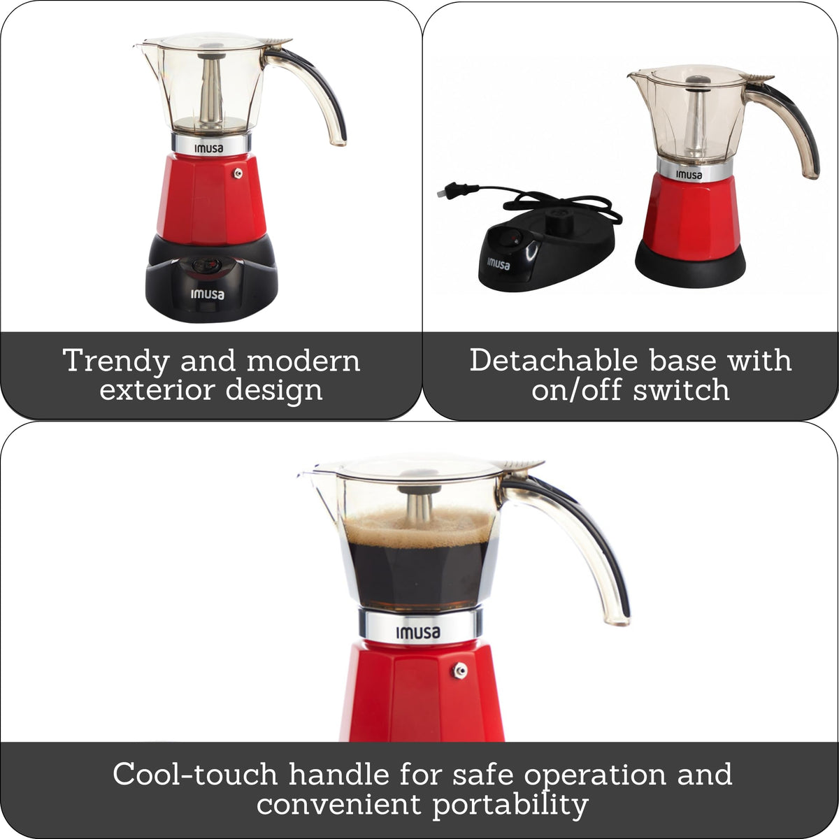 Red Electric Espresso Coffee Maker X7018