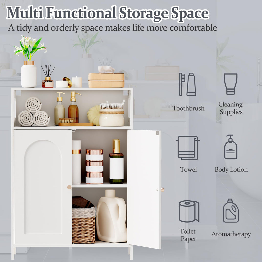 Bathroom Storage Cabinet with Adjustable Shelf & Doors P807151