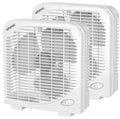 2 Packs 10" Tabletop Box Fan, 2 Speeds, White E3454