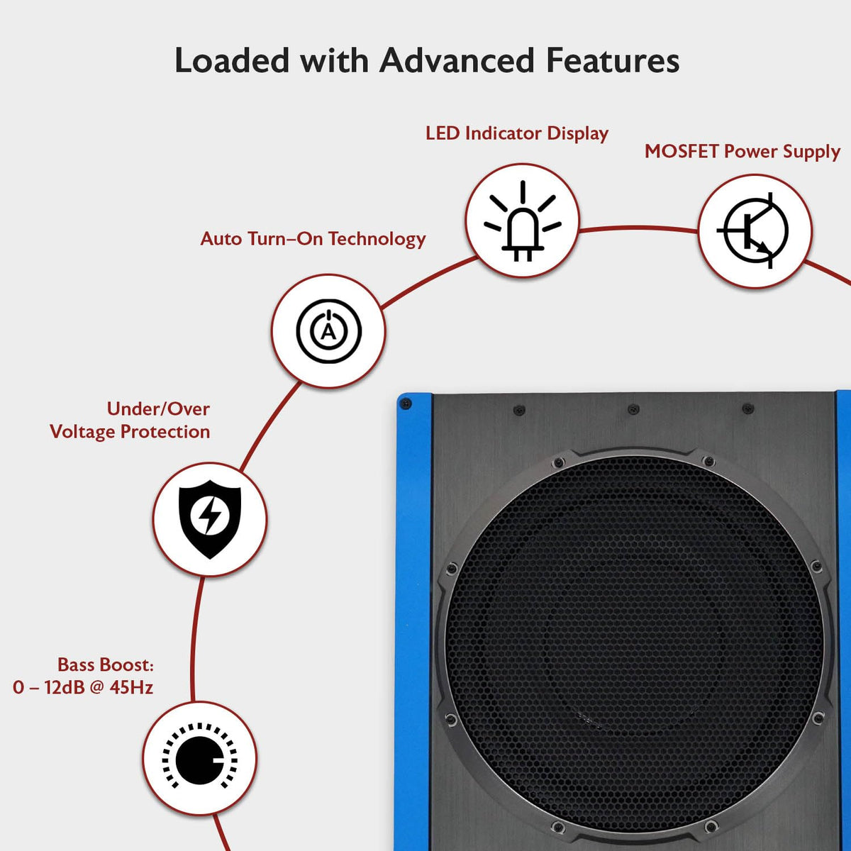 10" Slim Under-Seat Powered Car Subwoofer S681