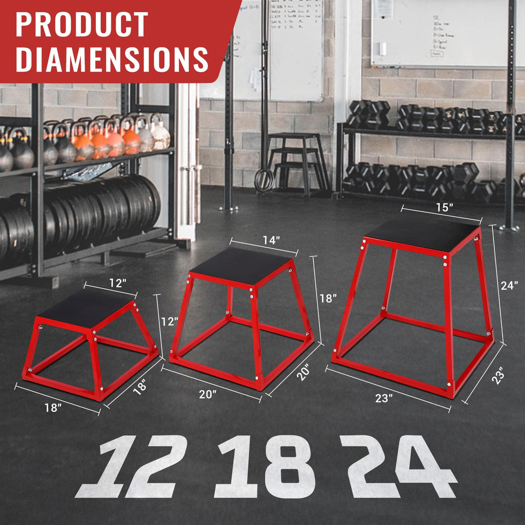 Steel Jump Box Set with Non-Slip Rubber Pad H4831