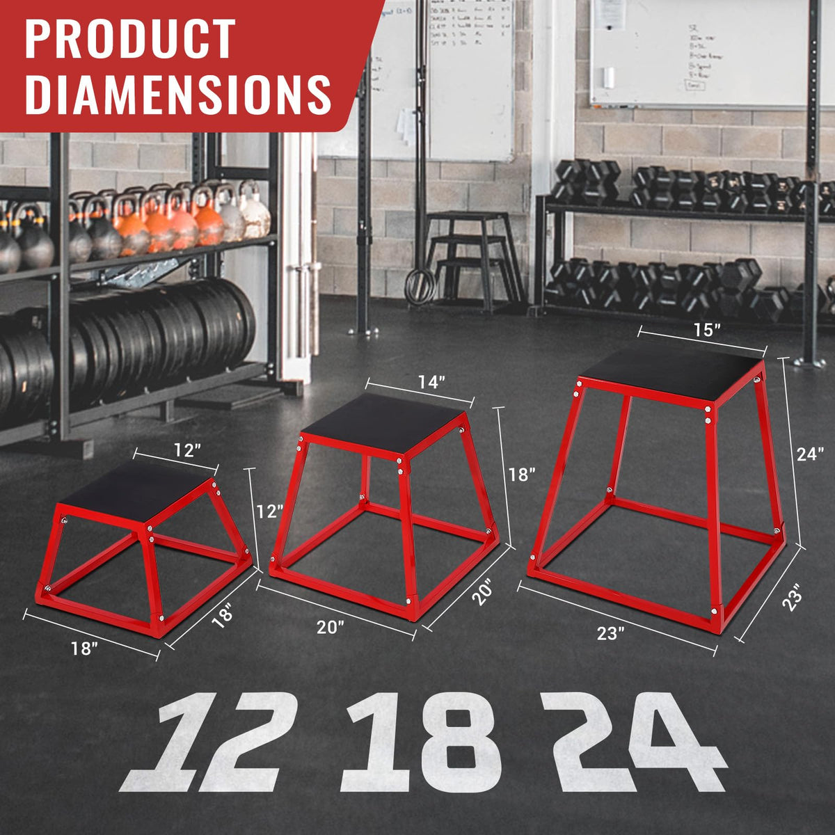 Steel Jump Box Set with Non-Slip Rubber Pad H4831