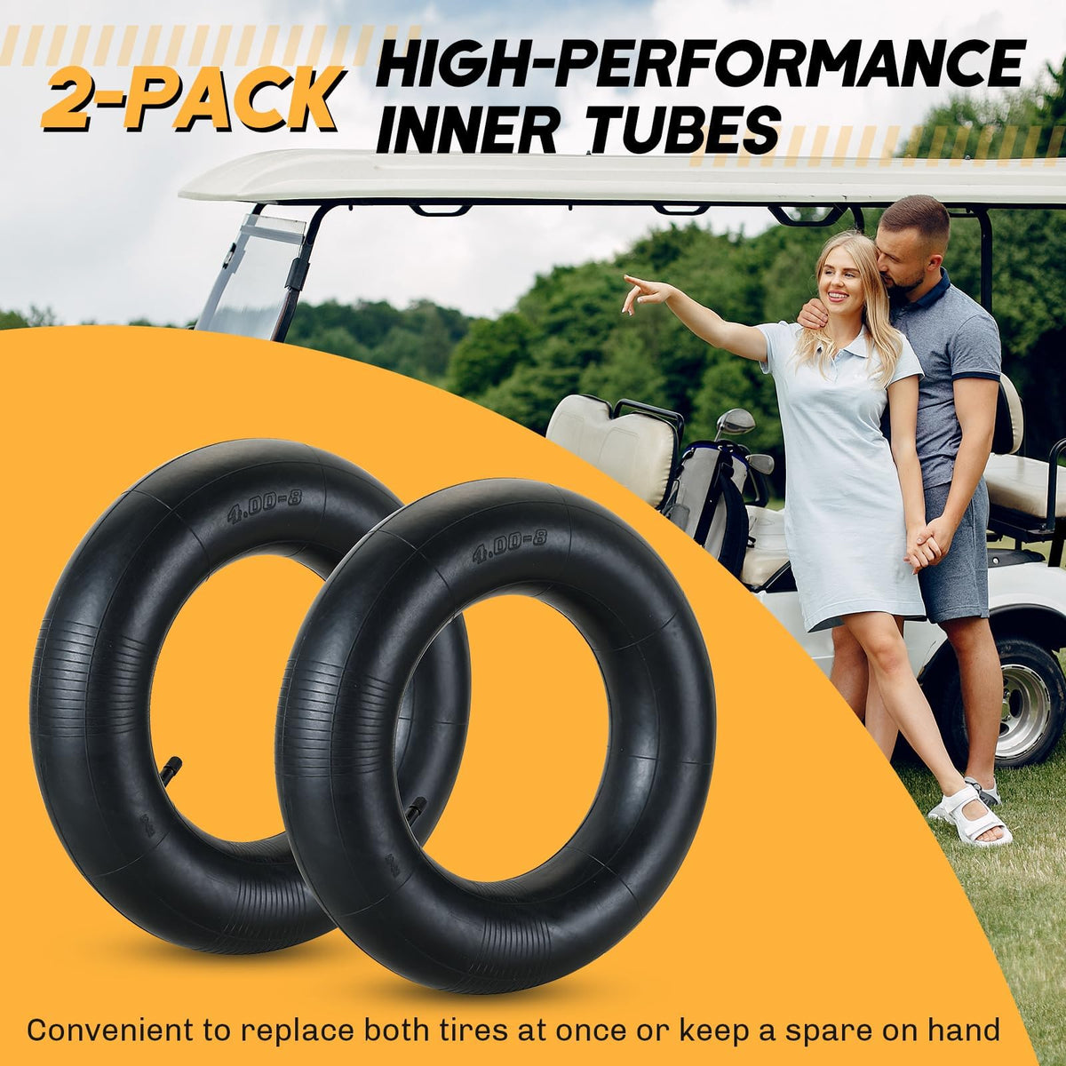 2 Pack 4.80/4.00-8 Inner Tube with TR-13 Straight Valve Stem X71813