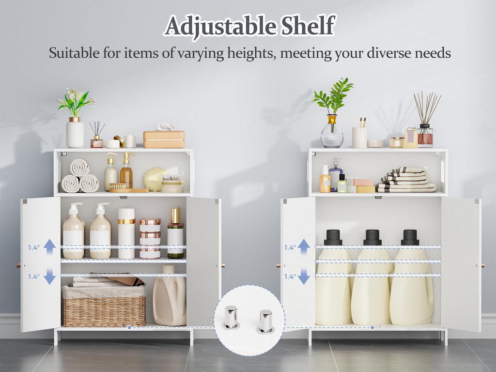 Bathroom Storage Cabinet with Adjustable Shelf & Doors P807151