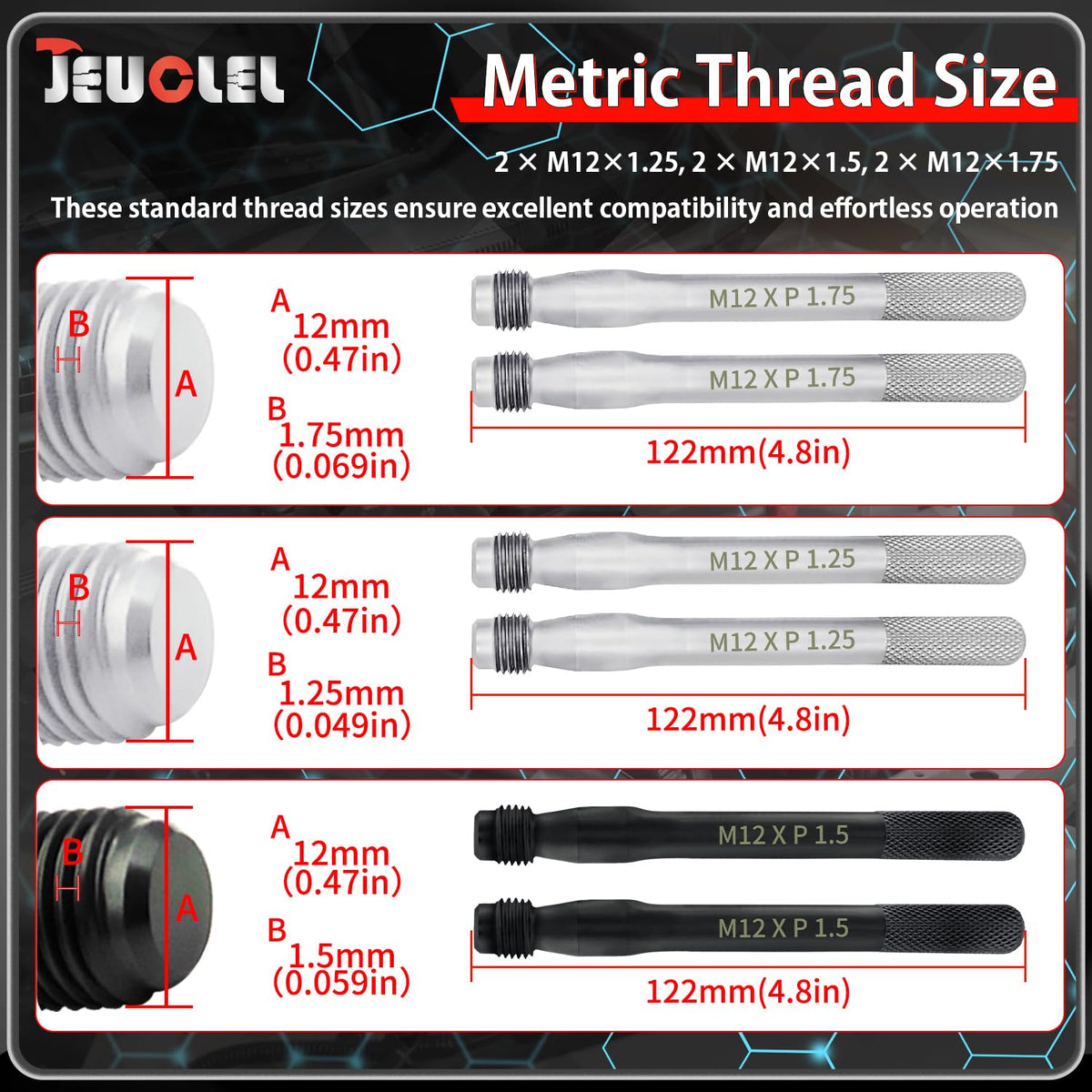 Wheel Stud Alignment Pin Set M12x1.25 M12x1.5 M12x1.75 G7794