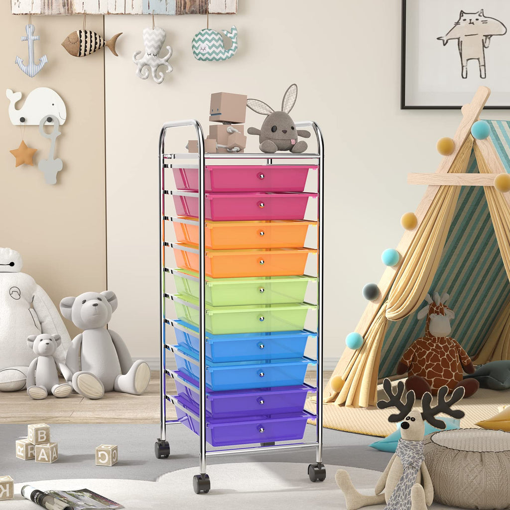 10 Drawer Rolling Storage Cart Organizer R5455
