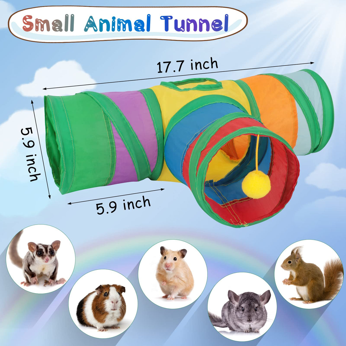 5.9" Collapsible 3 Way Small Animal Tunnel Z186