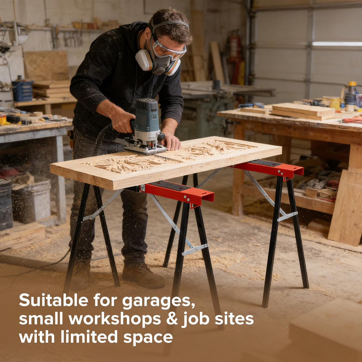 Heavy Duty 2-Pack Folding Sawhorse F850974
