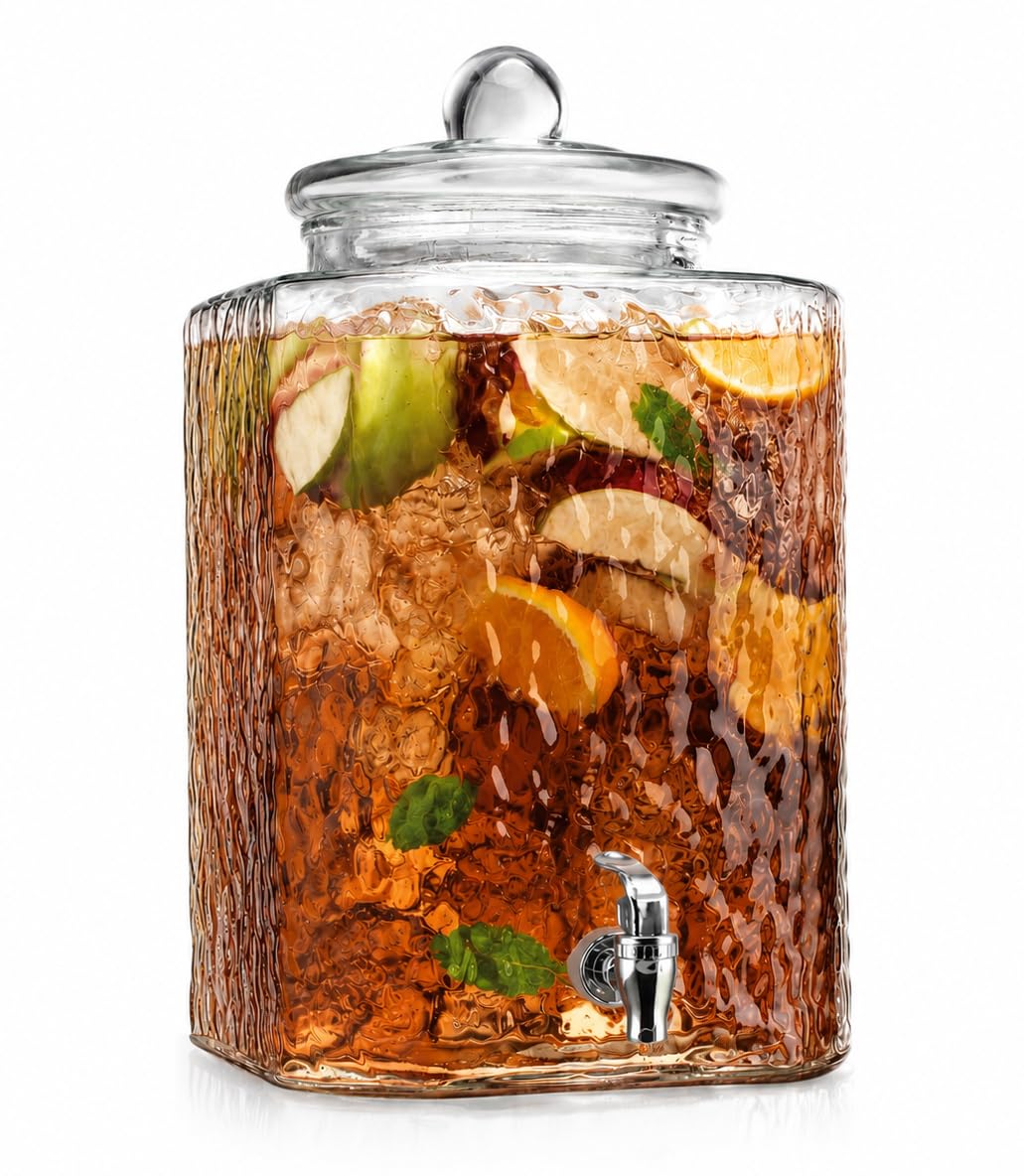 5 Gallon Glass Beverage Dispenser with Spigot M9341