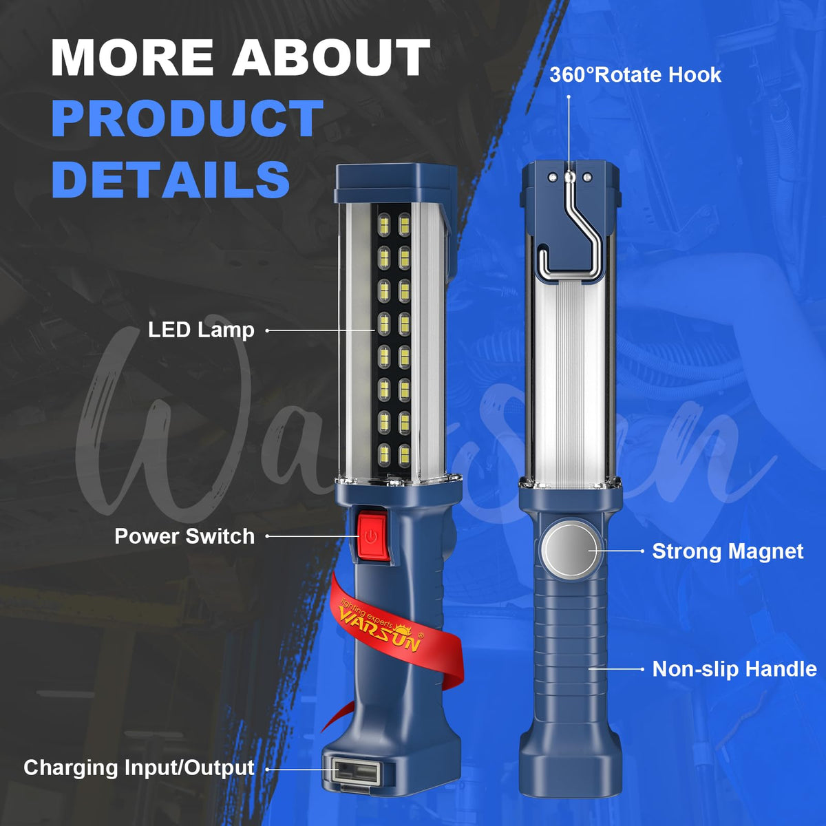 LED Rechargeable Magnetic Work Light K124