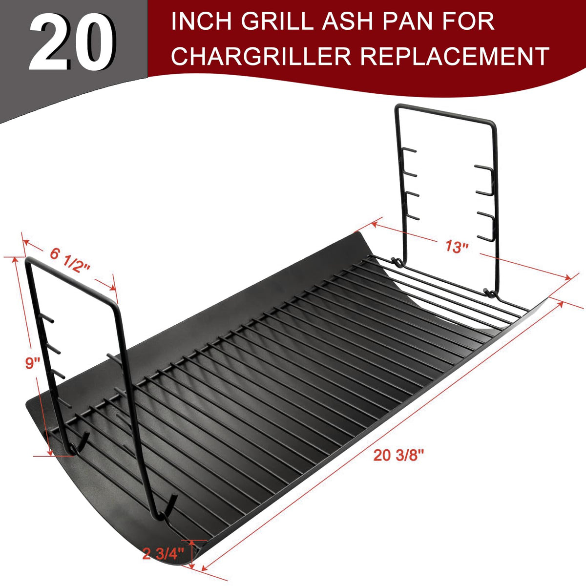 20 Inches Ash Pan Drip Pan and Grill Grates for Charcoal Grills R741