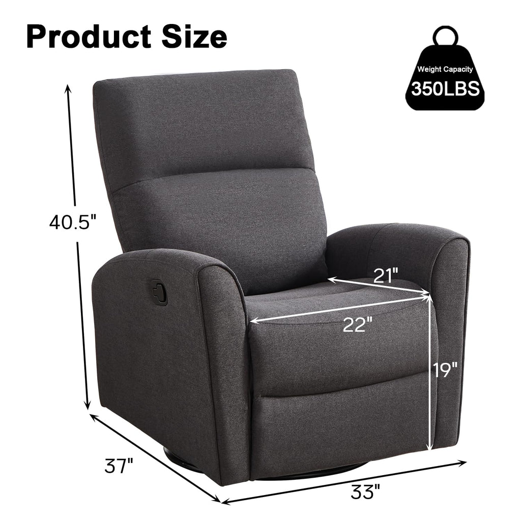 Manual Chenille Swivel Rocker Recliner A93025