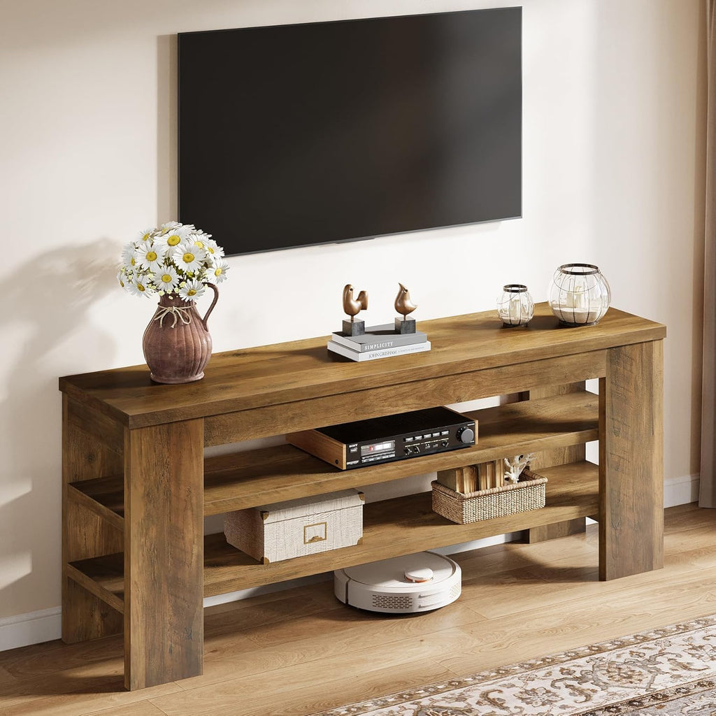 47" TV Stand with 3-Tier Open Storage Shelves Y144