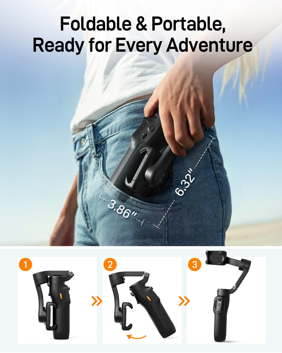 Black 3-Axis Gimbal Stabilizer Z144973