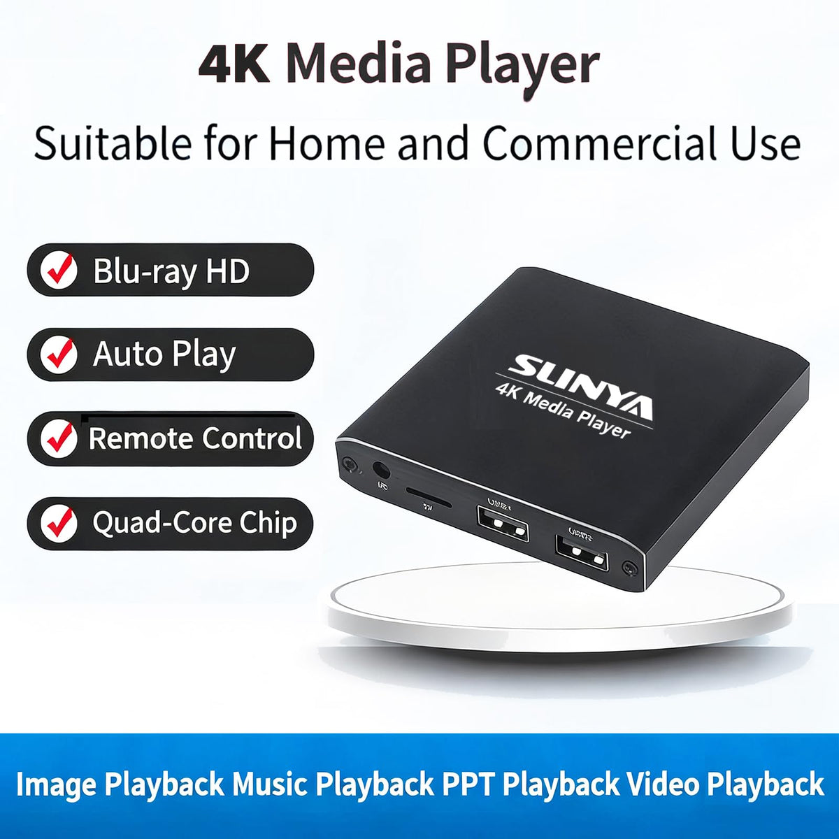 4K Ultra HD Digital Media Player with Remote Control G2368