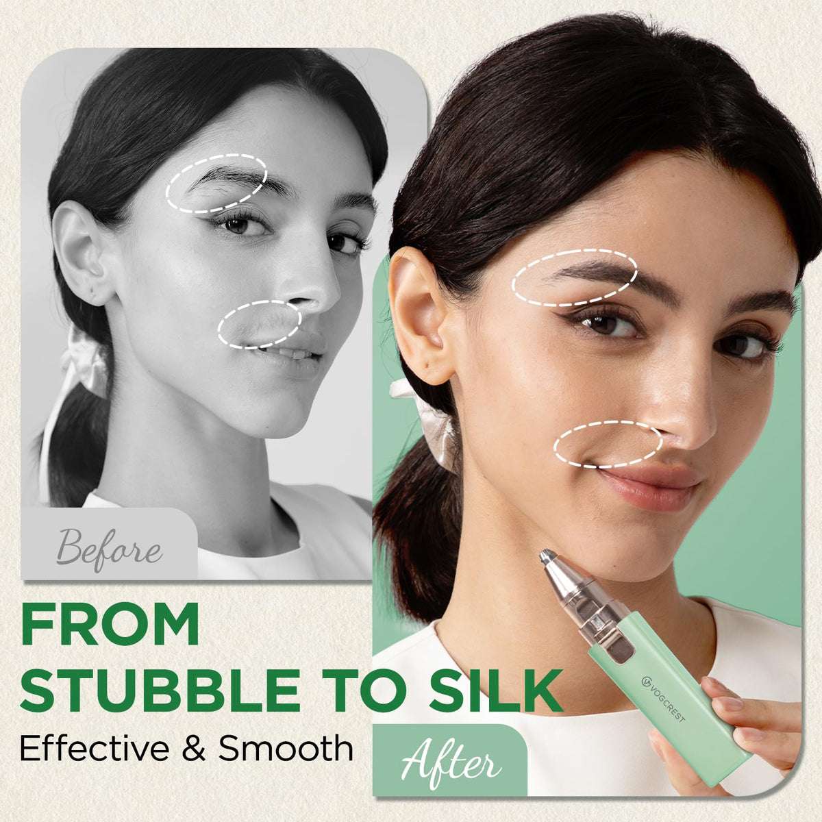 2 in 1 Rechargeable Facial Hair Remover & Eyebrow Trimmer Q9964