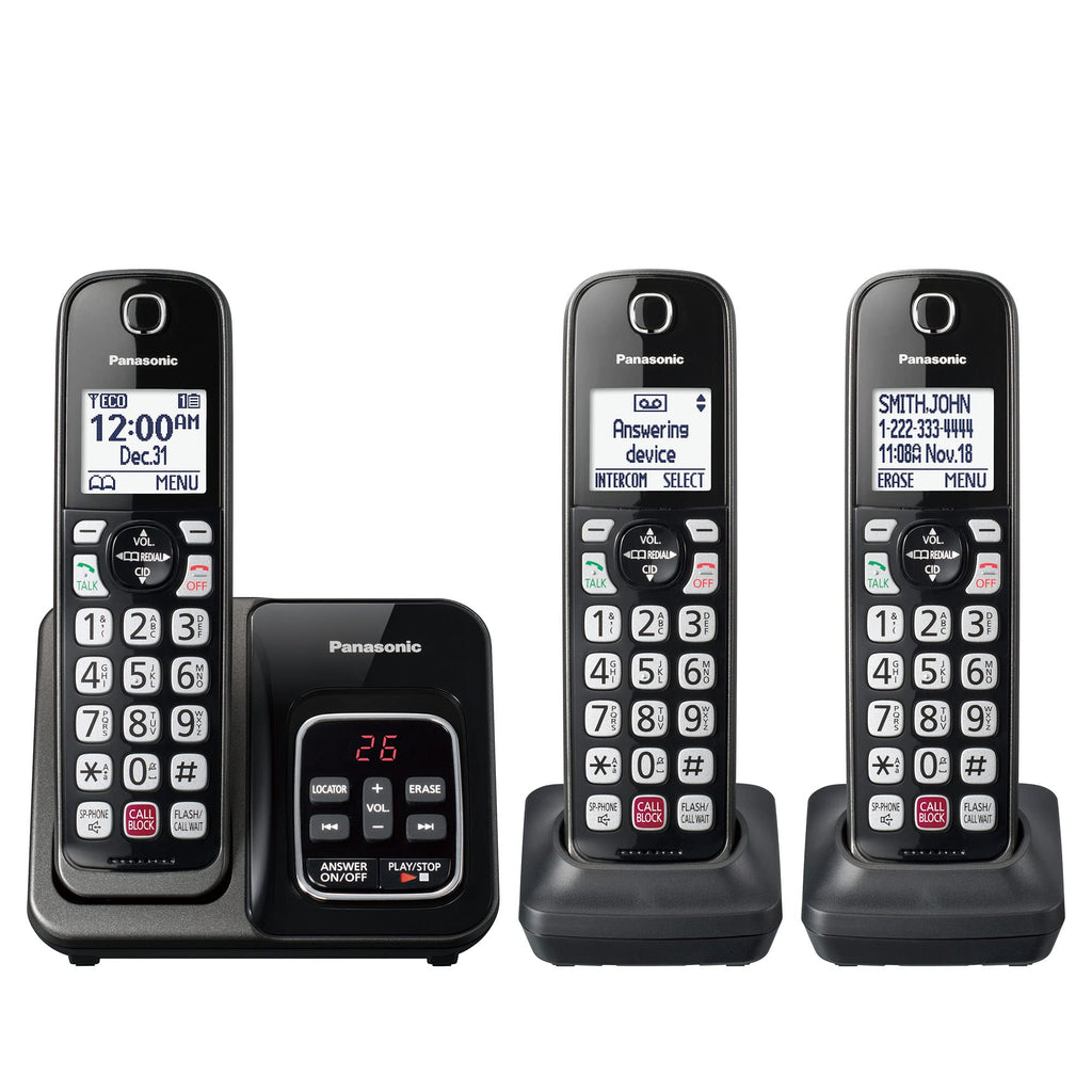 Cordless Phone with Answering Machine, 3 Handset Y7033