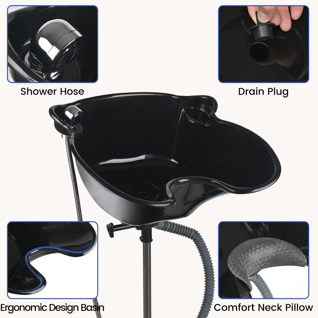 Portable Height Adjustable Shampoo Bowl with Electric Pump P1212