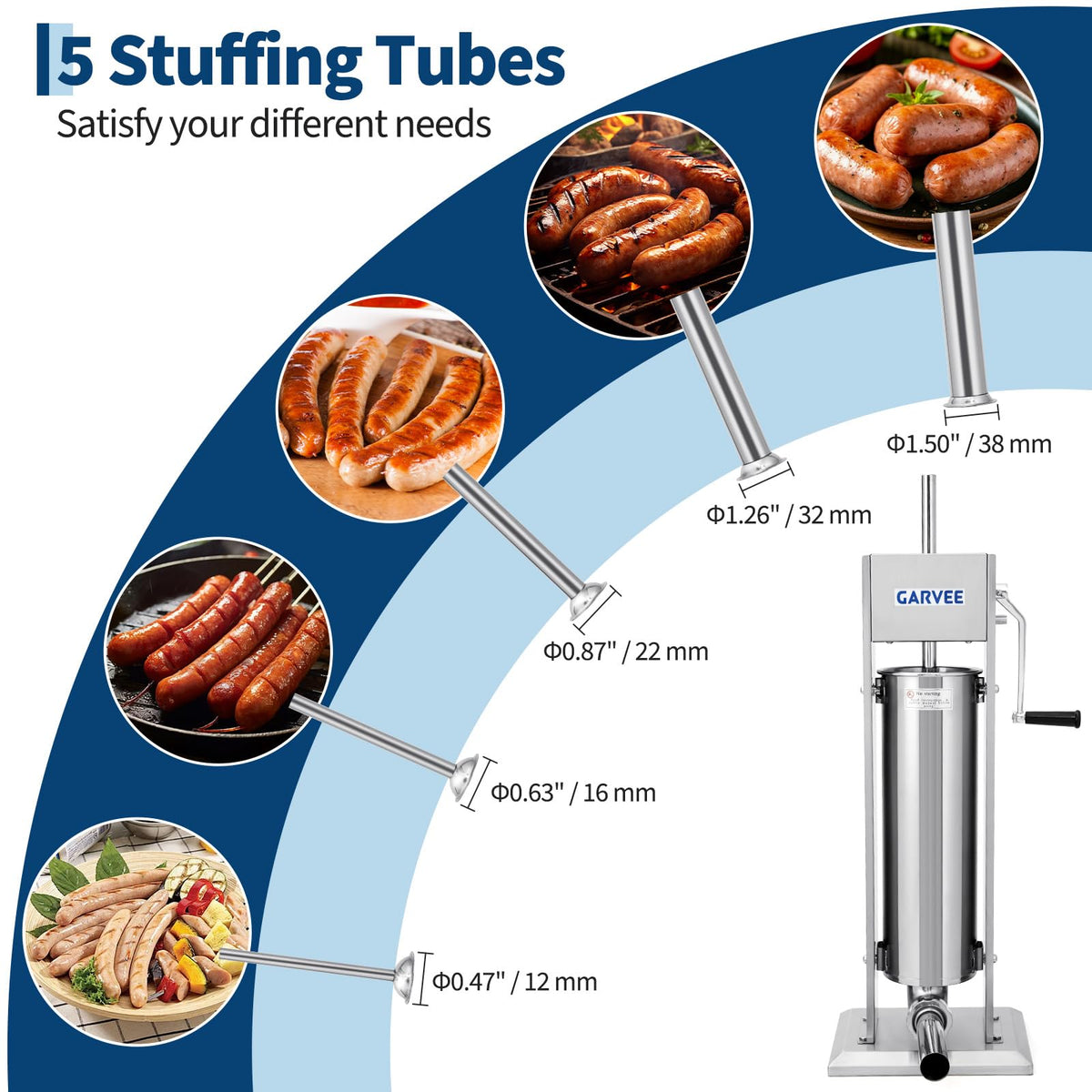 7 L 2-Speed Vertical Sausage Stuffer O956