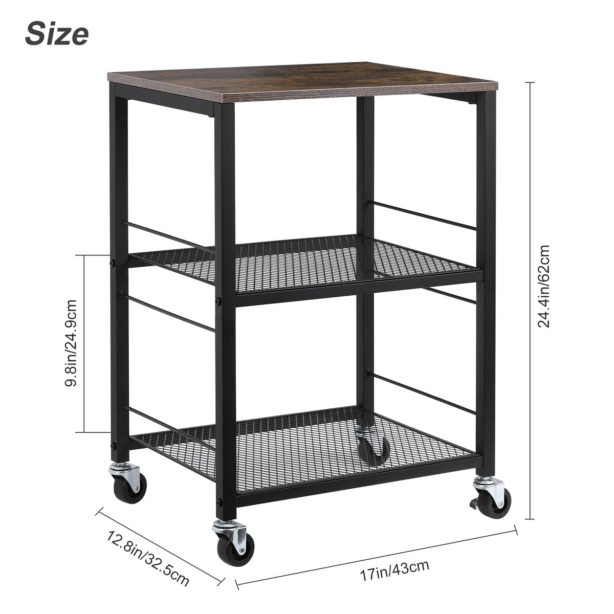 3 Tier End Table with Wheel R477610