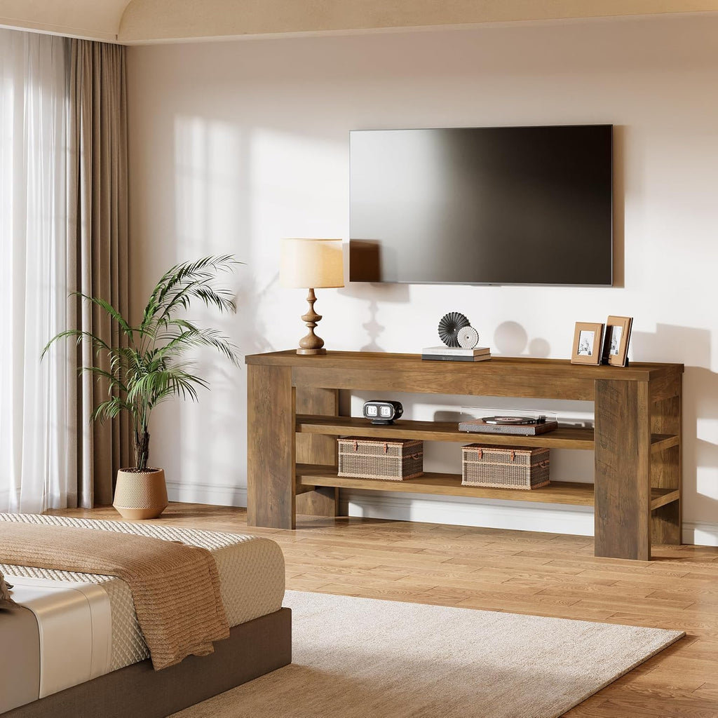 47" TV Stand with 3-Tier Open Storage Shelves Y144