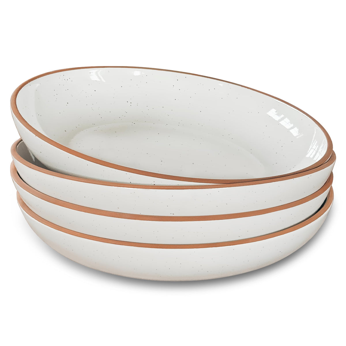 Ceramic Pasta Bowls 30oz Set of 4 Vanilla White P710041
