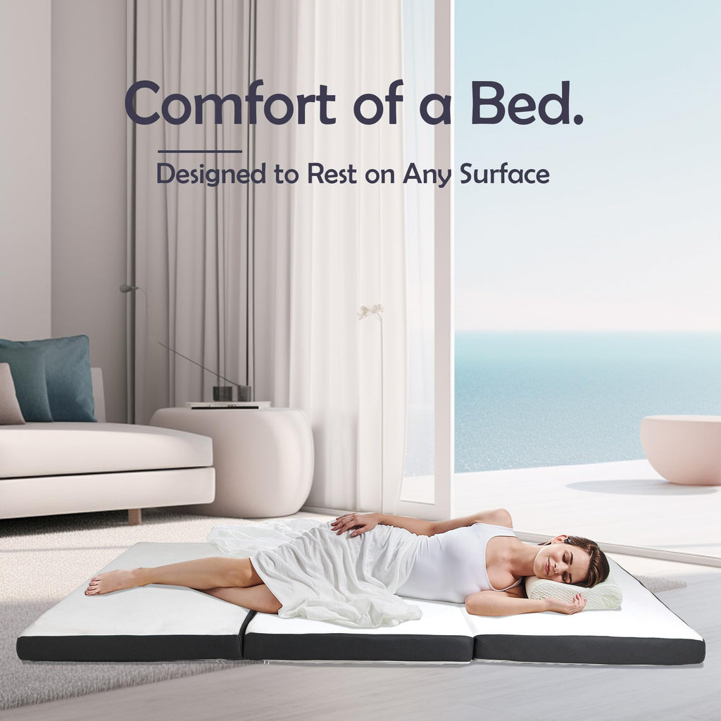 Memory Foam Folding Mattress Full 3 Inch Trifold with Washable Cover D30885