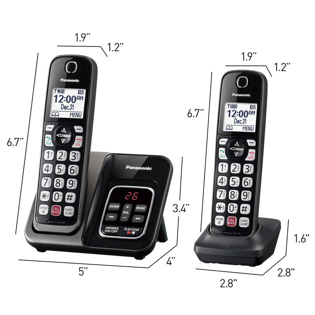 Cordless Phone with Answering Machine, 3 Handset Y7033
