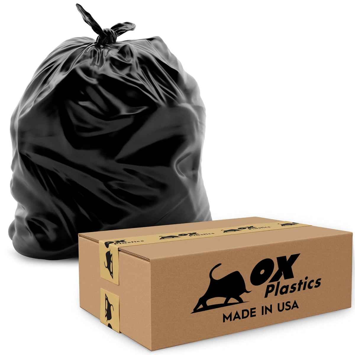 42 Gallon 1.5mil Black Trash Can Liners 100 Count V336