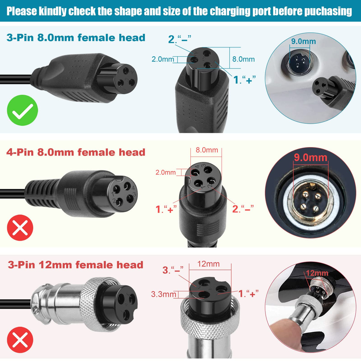 42V 2A 3 Prong Charger A22394