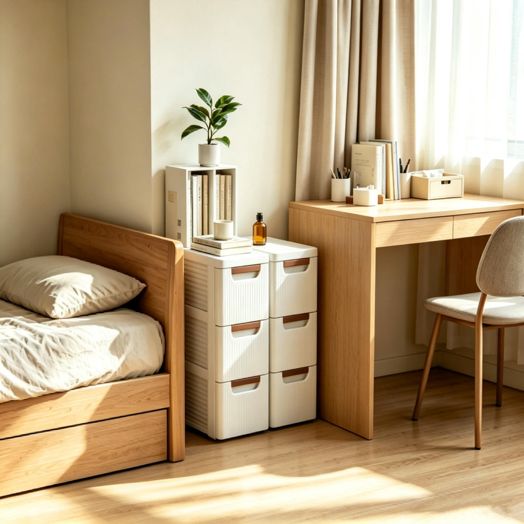White 3 Drawer Narrow Storage Cabinet H2279